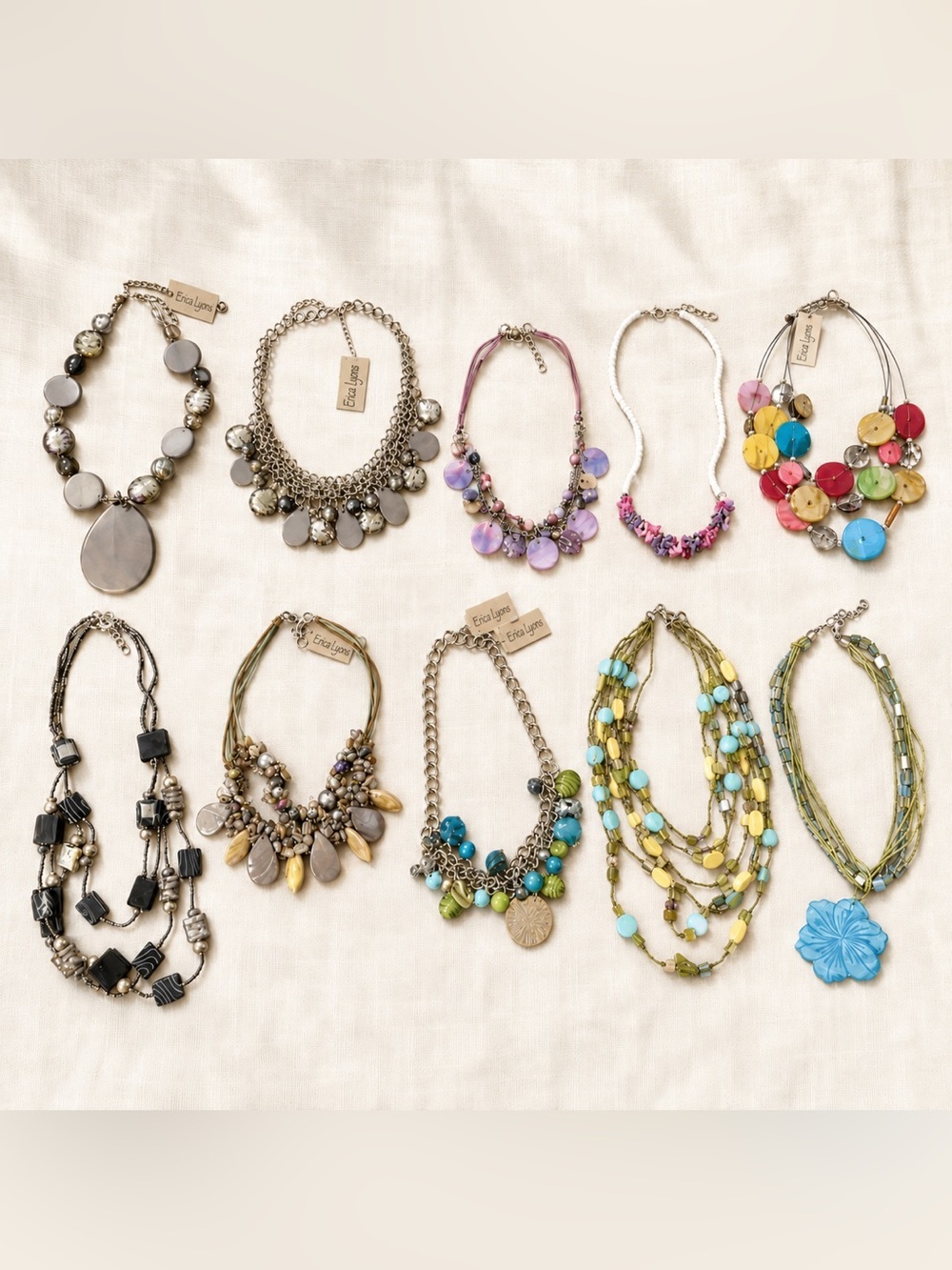 Shell & Glass Necklace Bundle (10) B1